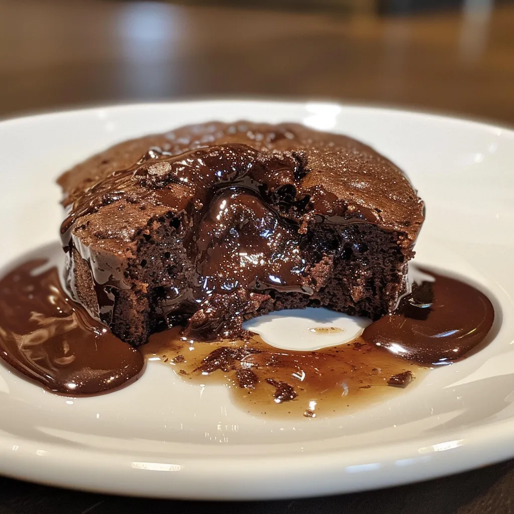Rich and moist chocolate lava cake with a gooey center.