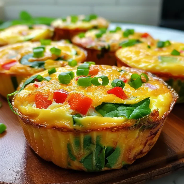 Rise and Shine: Whip Up These Healthy Breakfast Egg Muffins with Veggies! A close-up view of healthy breakfast egg muffins packed with colorful vegetables.