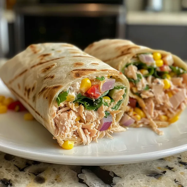 Wrap It Up: Your 10-Minute Healthy Tuna Melt Lunch Awaits! Close-up of a Healthy Tuna Melt Wrap filled with colorful ingredients.