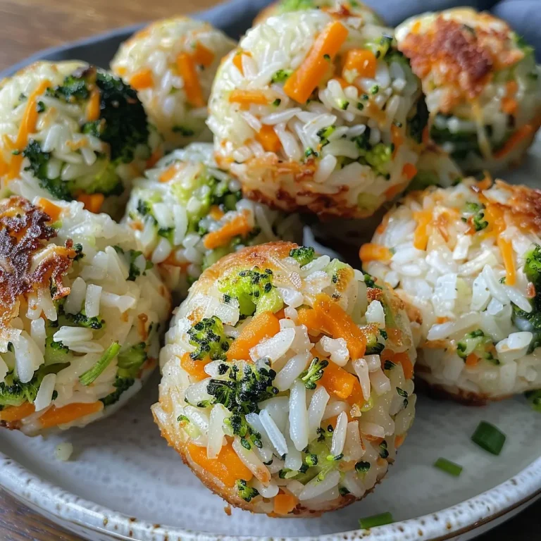 A close-up view of golden-brown veggie rice balls with a smooth texture, showcasing colorful vegetables.