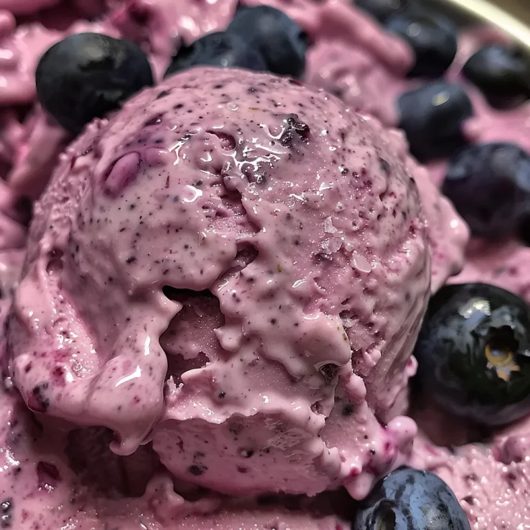 Close-up of frozen blueberry yogurt clusters, showcasing vibrant blueberries coated in creamy yogurt.