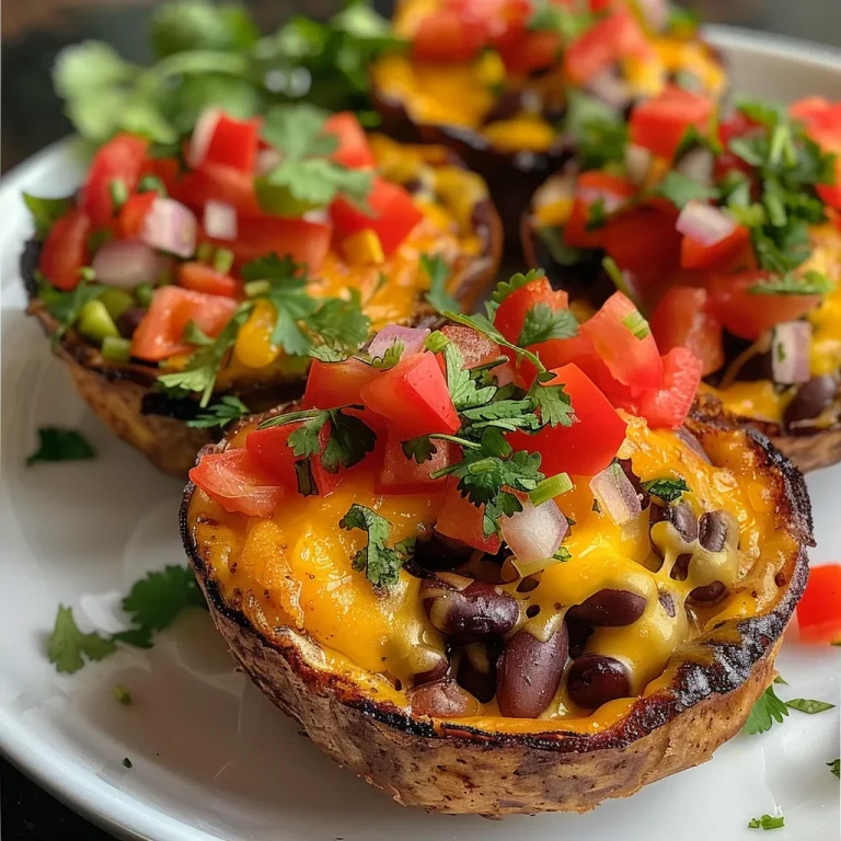 Close-up view of Breakfast Burrito Cups featuring colorful diced vegetables and cheese.