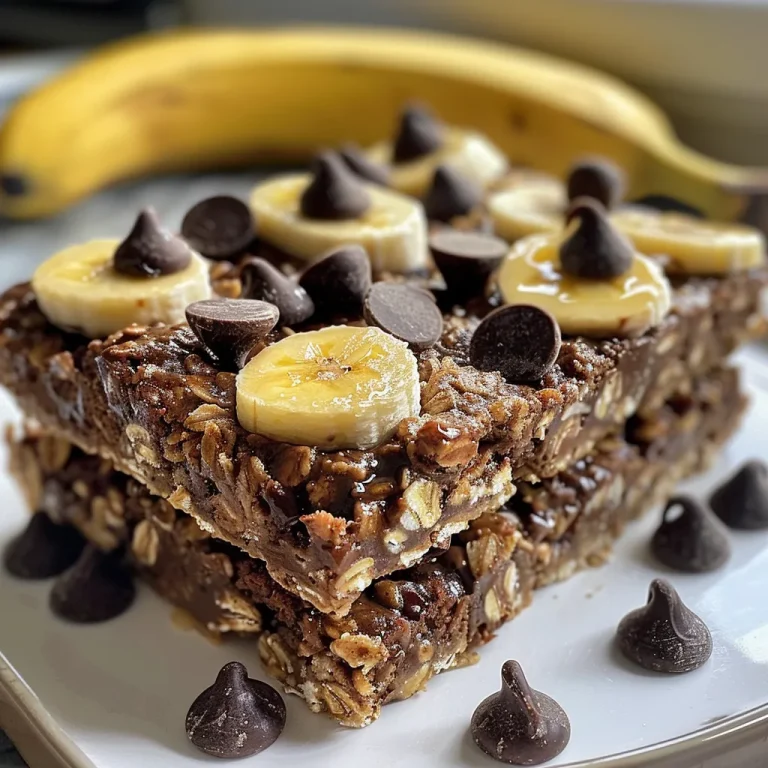 Close-up side view of a Chocolate Banana Oatmeal Breakfast Bar with a textured surface.
