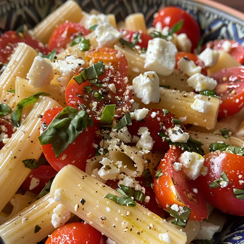 Juicy cherry tomatoes and a block of feta cheese baked together with garlic and herbs.