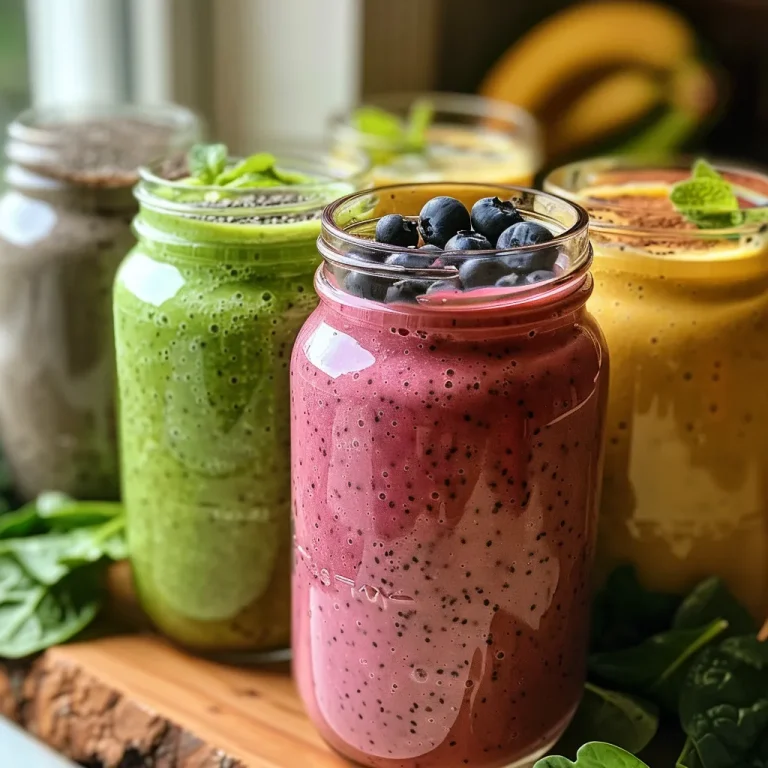 Close up of vibrant green and purple Flat Belly Smoothies in a glass.