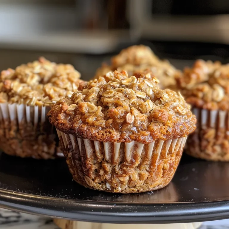 Wholesome Delights: Bake Up Some Healthy Apple Oat Muffins Today! A close-up of freshly baked Healthy Apple Oat Muffins with a golden-brown crust and visible apple chunks.