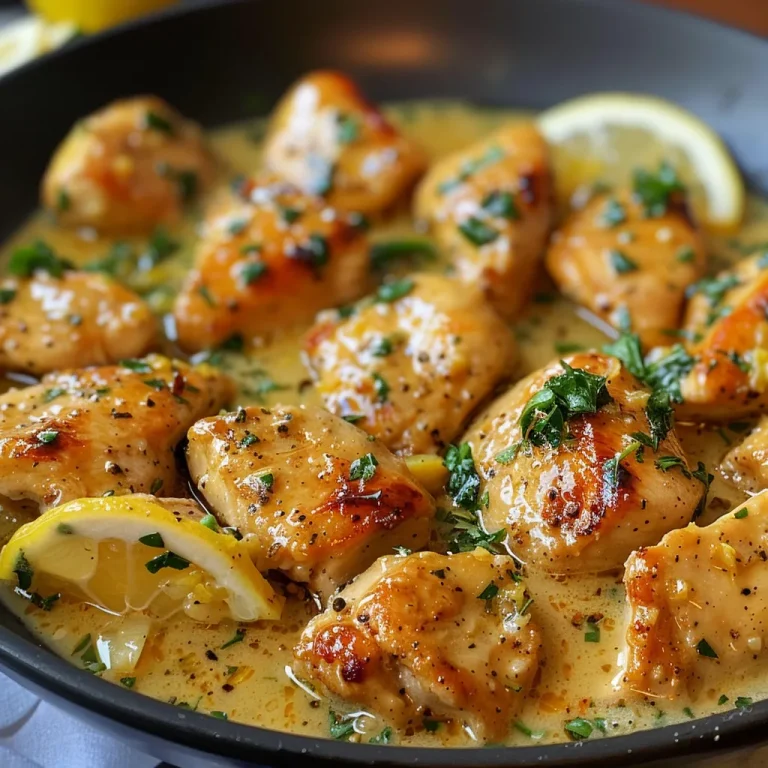 Brighten Your Dinner Plate with This Easy Lemon Butter Chicken Recipe Juicy Lemon Butter Chicken garnished with parsley, served on a plate.