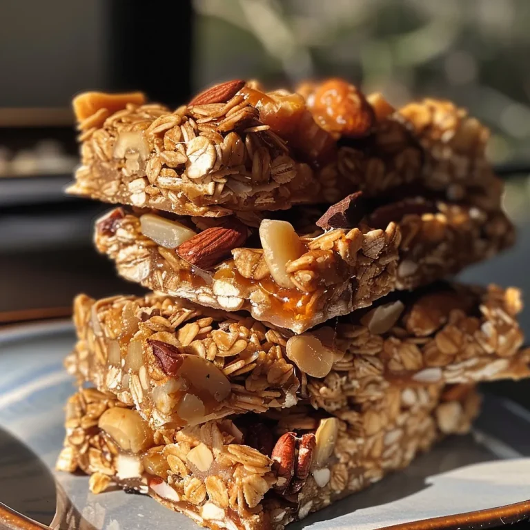 Fuel Your Day with No Bake Granola Bars: Healthy Snacking Made Easy! Close-up view of No Bake Granola Bars arranged on a plate, showcasing their texture.