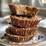 Close-up of No-Bake Peanut Butter Oat Cups with a creamy texture.