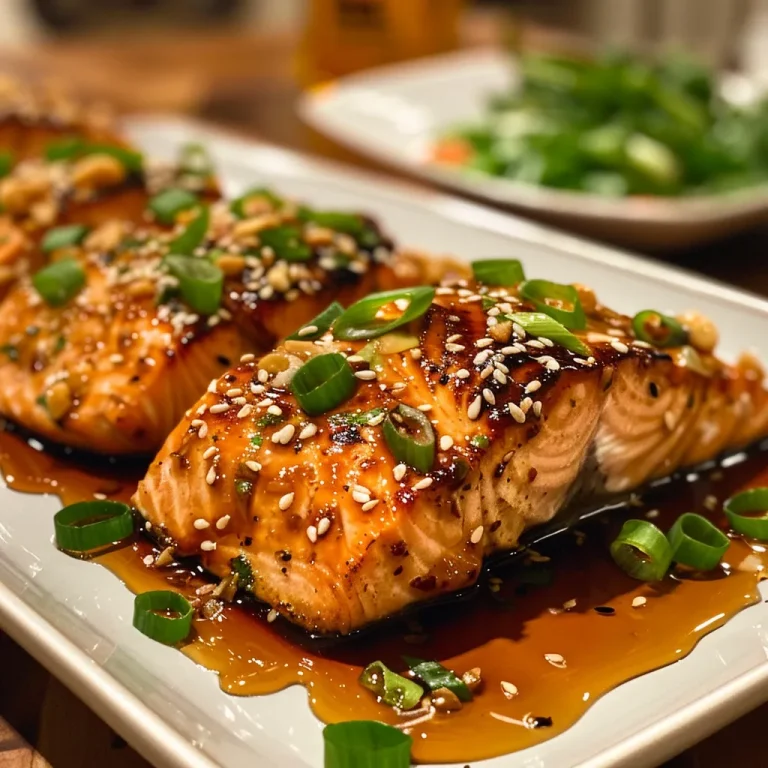 Savor the Simplicity: Steamed Salmon with a Shanghai Twist Close-up of a juicy steamed salmon fillet garnished with green onions and cilantro.