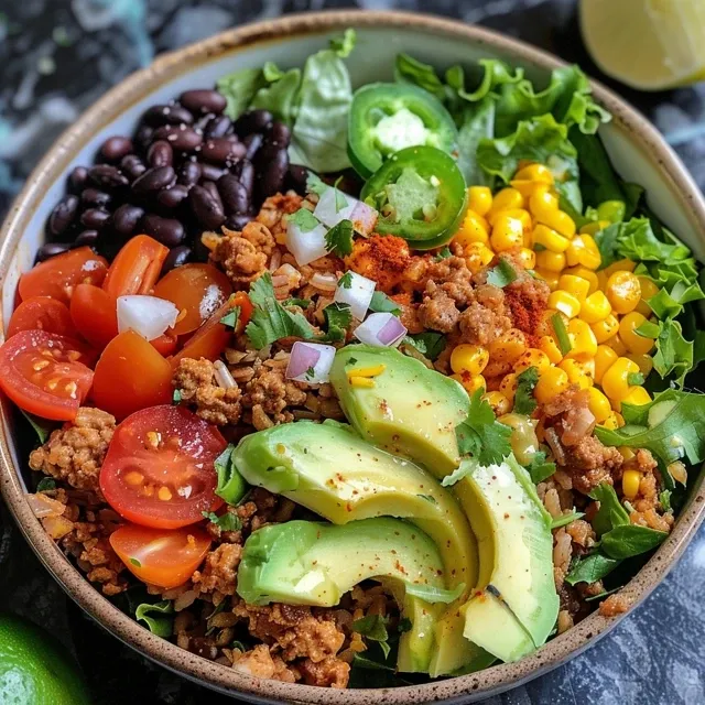 Bright and Tasty Chicken Avocado Corn Salad: A Breeze to Make Close-up view of a vibrant Chicken Avocado Corn Salad with diced ingredients.