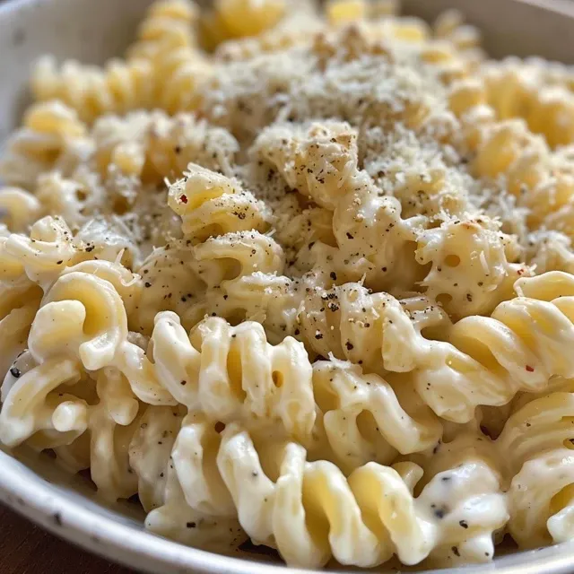 Side view of luscious creamy pasta sauce made with cottage cheese and spices.