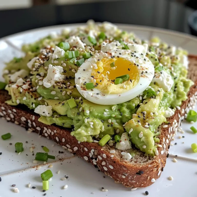 Close-up view of avocado cottage cheese toast on whole grain bread with toppings.
