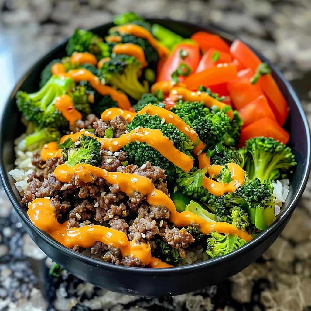 Juicy beef and colorful vegetables presented in a rustic bowl.