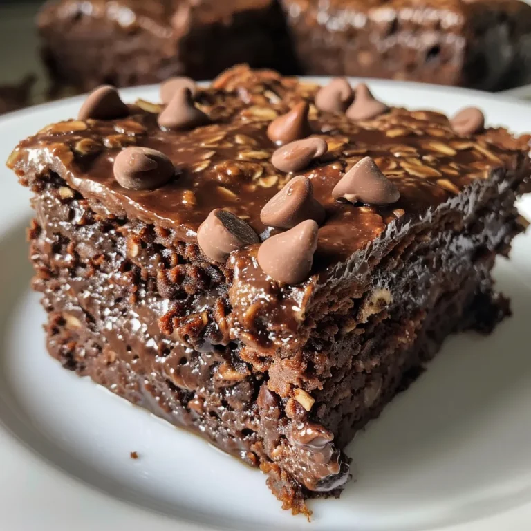 Wholesome Indulgence Your Guide to a Decadent Chocolate Oat Cake Close-up side view of a delicious chocolate oat cake with a moist texture.