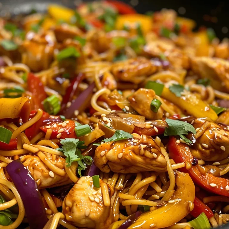 Delicious Honey Garlic Chicken Stir Fry Noodles Recipe