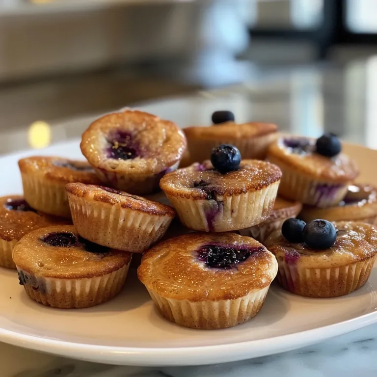 A close-up view of golden-brown Pancake Mini Muffins with a soft texture.