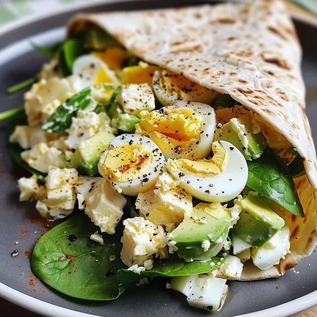 Side angle of a fresh avocado egg salad bowl showcasing colorful cherry tomatoes and red onions.