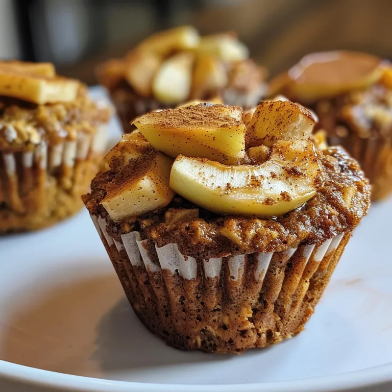 Wholesome and Delicious The Perfect Apple Cinnamon Protein Muffins for Every Day Close-up view of Apple Cinnamon Protein Muffins with visible pieces of apple.