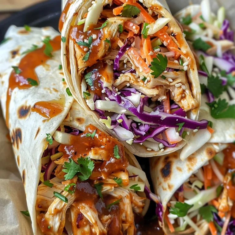 Wrap Your Taste Buds in Flavor The Ultimate BBQ Chicken Coleslaw Delight Close-up side view of BBQ chicken coleslaw wraps, showcasing vibrant cabbage and chicken.
