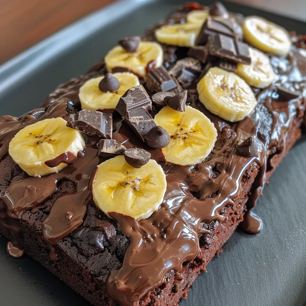 Juicy slice of chocolate banana cake showcasing layers and texture.
