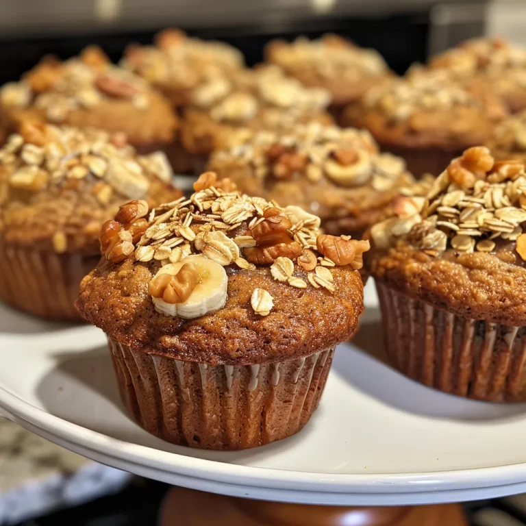 Close-up view of golden-brown banana muffins with a soft texture.