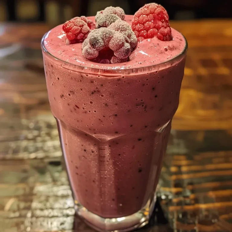 Close-up side view of a vibrant purple berry smoothie in a glass.