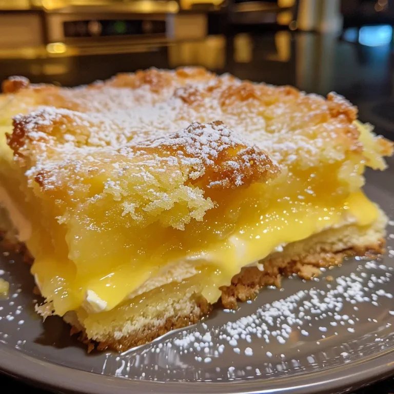 Effortless Lemon Cream Cheese Dump Cake The Ultimate Comfort Dessert A close-up view of a Lemon Cream Cheese Dump Cake with a golden crust and creamy filling.