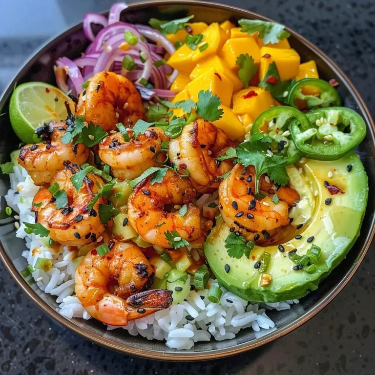 ['Close-up of a vibrant charred shrimp and avocado bowl featuring colorful ingredients.', 'Detailed view of a shrimp and avocado bowl garnished with fresh cilantro and lime.', 'Side view of a delicious charred shrimp dish with sliced avocado and mango.', 'A beautifully arranged charred shrimp and avocado bowl with rich colors and textures.']