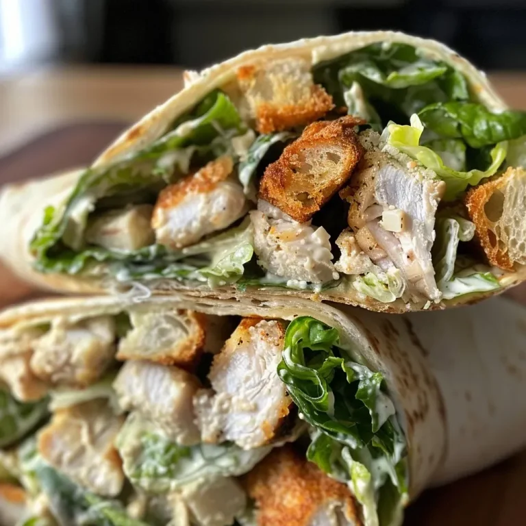 ['A close-up side view of a Chicken Caesar wrap filled with fresh ingredients.', 'Juicy Chicken Caesar wrap showcasing layers of romaine and croutons.', 'Mouthwatering Chicken Caesar wrap on a white plate, highlighting its ingredients.', 'Side view of a delicious Chicken Caesar wrap with vibrant greens and creamy dressing.']