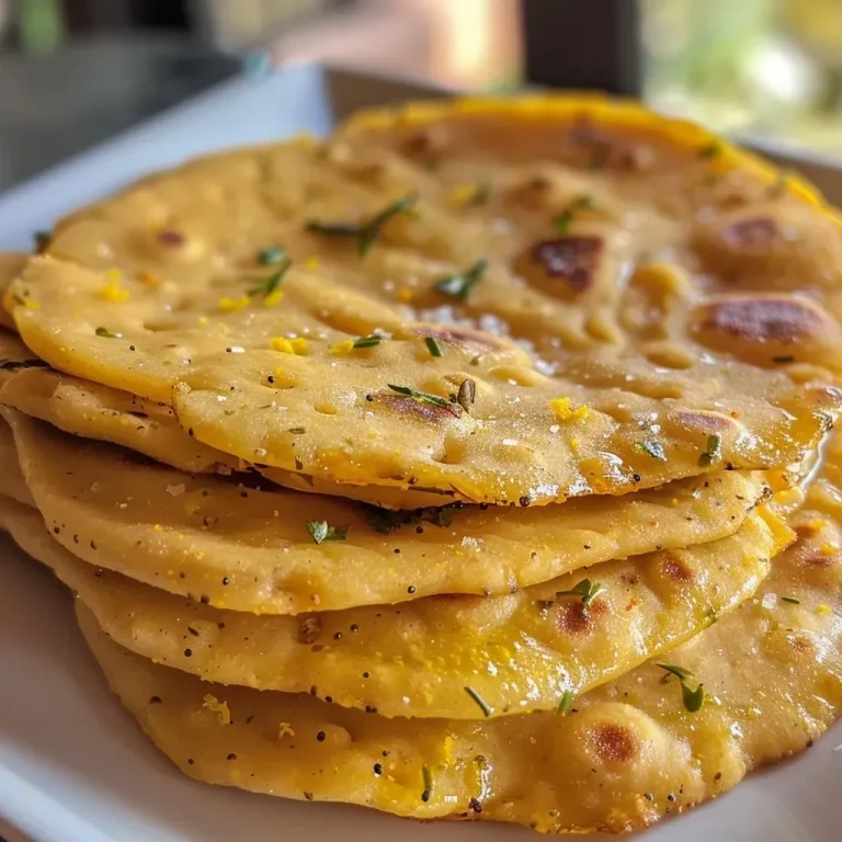 ['A close-up of a golden-brown chickpea flatbread on a wooden surface.', 'Side view of a fluffy chickpea flatbread, showcasing its texture and color.', 'A freshly cooked chickpea flatbread with a slight sheen, highlighting its oiliness.', 'A vibrant image of chickpea flatbread, emphasizing the crispy edges and soft center.']