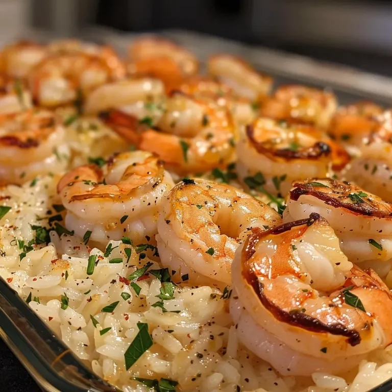 ['Close-up view of garlic butter shrimp with vibrant vegetables on a plate.', 'Juicy garlic butter shrimp surrounded by colorful bell peppers and green beans.', 'A side view of a dish featuring garlic butter shrimp and assorted vegetables.', 'Delicious garlic shrimp glistening in butter, garnished with fresh vegetables.']