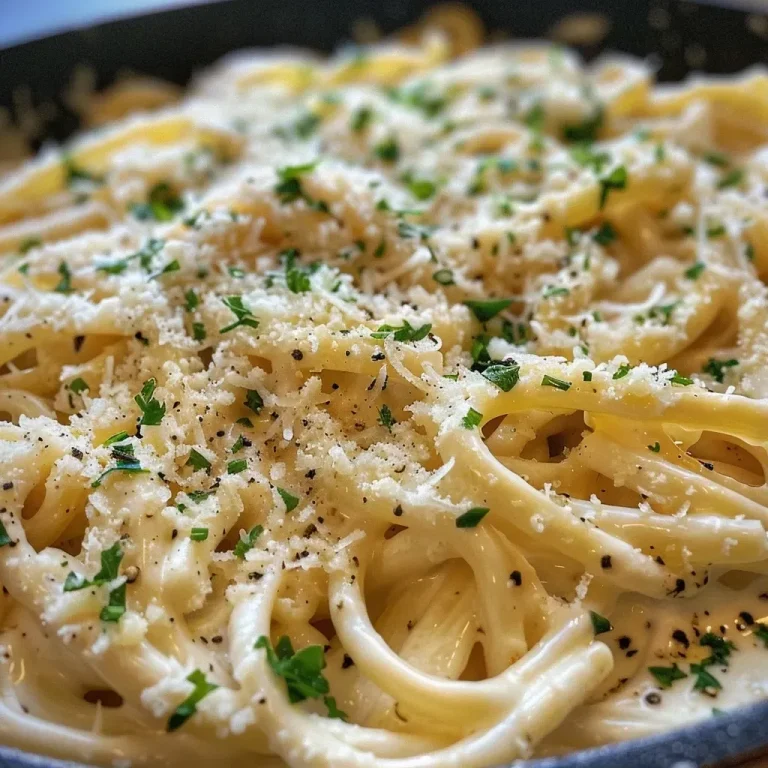 ['Close-up of creamy garlic pasta with melted cheese and herbs.', 'Juicy Lazy Cheesy Garlic Pasta in a bowl, showcasing the texture and ingredients.', 'Side view of Lazy Cheesy Garlic Pasta, highlighting the creamy sauce and garlic bits.', 'Pasta dish featuring a rich, cheesy garlic sauce, garnished with parsley.']
