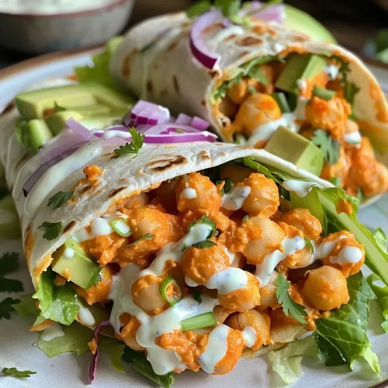 ['Close-up view of a vibrant mashed buffalo chickpea wrap filled with fresh vegetables.', 'Side view of a delicious chickpea wrap with buffalo sauce, avocado, and red onion.', 'Juicy mashed buffalo chickpea wrap showcasing colorful fillings and a tortilla shell.', 'Delicious buffalo chickpea wrap featuring chickpeas, Greek yogurt, and fresh greens.']