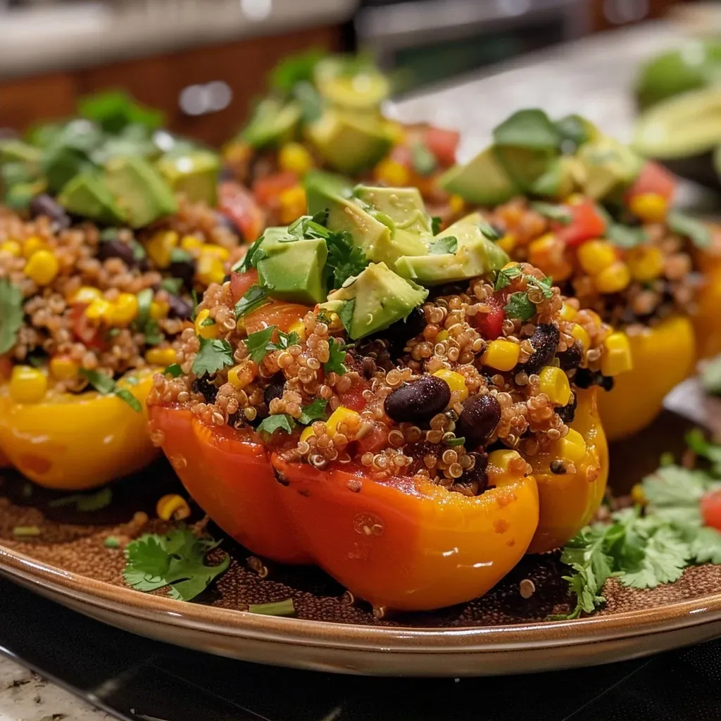 Juicy Taco Stuffed Peppers arranged on a plate, showcasing vibrant colors.