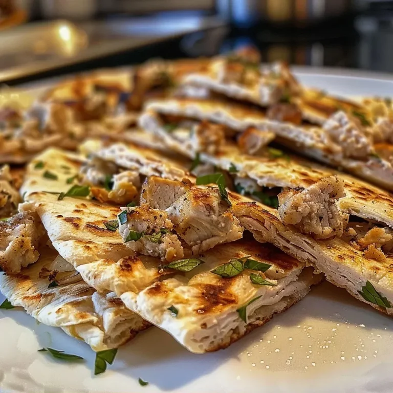 ['Close-up view of turkey flatbreads topped with cheese and cranberry sauce.', 'Side view of juicy turkey flatbreads on a plate, showcasing vibrant ingredients.', 'Delicious turkey flatbreads with a creamy topping, garnished with herbs.', 'A platter of turkey flatbreads, featuring melted cheese and colorful sauces.']
