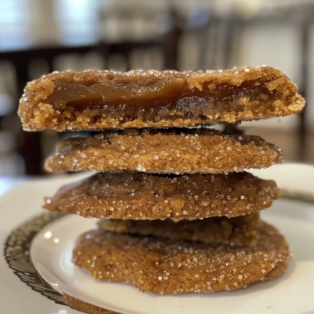 Close-up view of a freshly baked apple butter cookie with a golden-brown texture.
