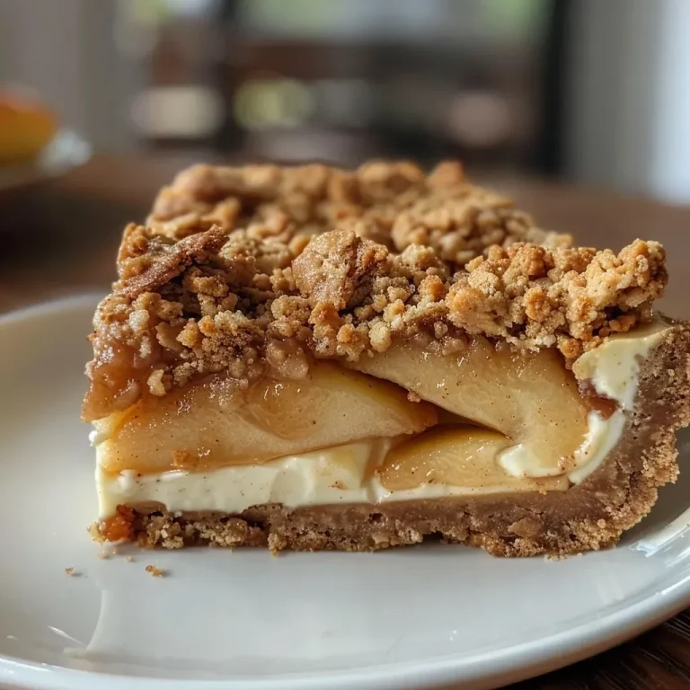 ['A side view of a sliced Apple Crumble Cheesecake with a golden crumble topping.', 'Close-up of a creamy Apple Crumble Cheesecake featuring a thick slice and crumbled topping.', 'A decadent Apple Crumble Cheesecake showcasing its layered filling and crust.', 'Side profile of a rich Apple Crumble Cheesecake with visible apple slices and a crunchy topping.']