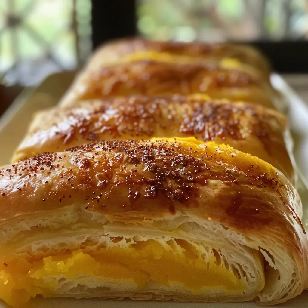 ['Close-up of golden-brown Butternut Squash Rolls stacked on a plate.', 'Side view of fluffy butternut squash rolls with a shiny, buttery crust.', 'Deliciously baked Butternut Squash Rolls with a warm, inviting color.', 'Freshly made butternut squash rolls, showcasing their texture and color.']