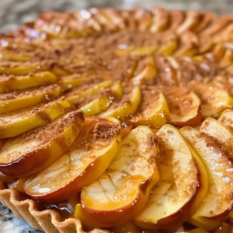 ['Close-up of a caramel apple tart showcasing glossy caramel and apple slices.', 'Side view of a caramel apple tart with glistening caramel drizzled over apple filling.', 'Juicy caramel apple tart with a golden crust and vibrant apple slices.', 'Detailed view of a caramel apple tart highlighting its rich caramel and spiced apple filling.']