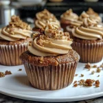 ['A close-up view of a Chai cupcake topped with creamy frosting.', 'Side view of a Chai cupcake showcasing its moist texture and spice-infused frosting.', 'Delicious Chai cupcake with intricate frosting swirls, highlighting spices.', 'A beautifully decorated Chai cupcake, captured in a side profile angle.']