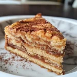 ['Close-up side view of a moist Cinnamon Swirl Protein Cake with visible swirls and toppings.', 'Slice of protein-packed Cinnamon Swirl Cake showcasing its cinnamon layers and fluffy texture.', 'Delicious-looking Cinnamon Swirl Protein Cake from a side angle, highlighting its rich flavor and moistness.', 'A detailed view of a slice of Cinnamon Swirl Protein Cake, emphasizing its cinnamon swirls and protein content.']