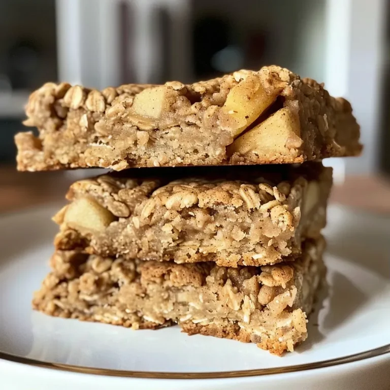 ['Close-up view of healthy apple cinnamon breakfast bars, showcasing a moist texture with visible apple chunks.', 'Side view of Easy Apple Cinnamon Breakfast Bars highlighting their garnished surface and golden-brown color.', 'Warm apple cinnamon breakfast bars displayed on a wooden board, featuring oats and apple pieces.', 'Tasty apple cinnamon breakfast bars arranged neatly, revealing layers of oats, apples, and nuts.']