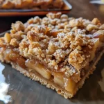 ['Close-up of apple crisp bars showcasing a golden crust and juicy apple filling.', 'Side view of Easy Apple Crisp Bars with a crispy topping and visible apple slices.', 'Delicious apple crisp bars arranged on a plate, highlighting their crumbly texture.', 'Appetizing view of sliced apple bars, topped with a brown sugar crumble.']