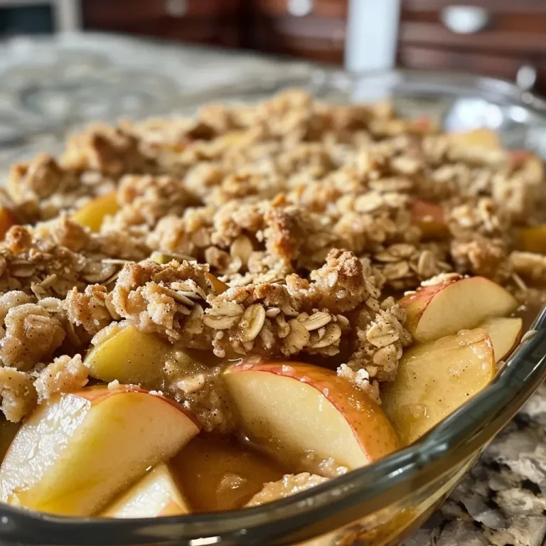 ['Close-up of a freshly baked apple crisp with a golden-brown topping.', 'Side view of a warm apple crisp dessert, showcasing its crumbly texture.', 'Juicy apple crisp with visible layers of apples and oat topping.', 'Delicious apple crisp served in a dish, highlighting its apple and sugar blend.']