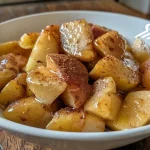 ['Close-up view of chopped apples coated in cinnamon and syrup.', 'Juicy cinnamon apples arranged in a bowl with a slight gloss.', 'Side view of freshly cooked cinnamon apples glistening.', 'Detailed image of warm, cinnamon-flavored apple pieces.']