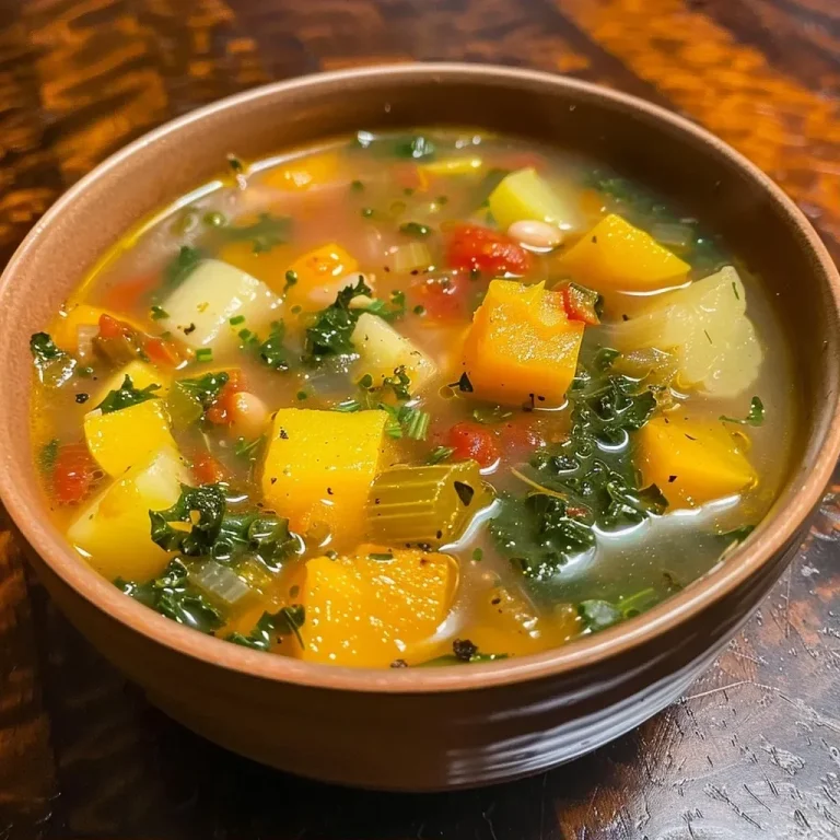 ['Close-up view of a steaming bowl of Fall Harvest Soup, showcasing vibrant ingredients.', 'A delicious bowl of colorful Fall Harvest Soup with fresh vegetables.', 'Side view of a rich and hearty Fall Harvest Soup filled with seasonal ingredients.', 'Close-up of a bowl of Fall Harvest Soup, highlighting chunks of butternut and cucuzza squash.']