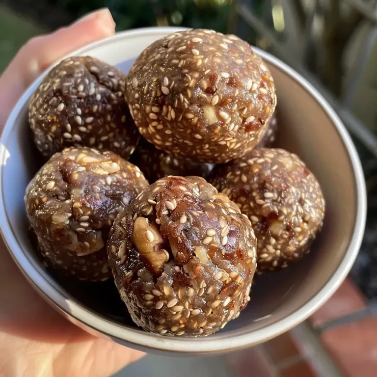 ['Close-up view of Fig Energy Balls arranged on a plate, showcasing their textured surfaces.', 'A side view of delicious vegan Fig Energy Balls with a backdrop of kitchen utensils.', 'Juicy Fig Energy Balls, displaying their natural ingredients and nutty appearance.', 'A focused shot of Fig Energy Balls, highlighting their round shape and appealing colors.']