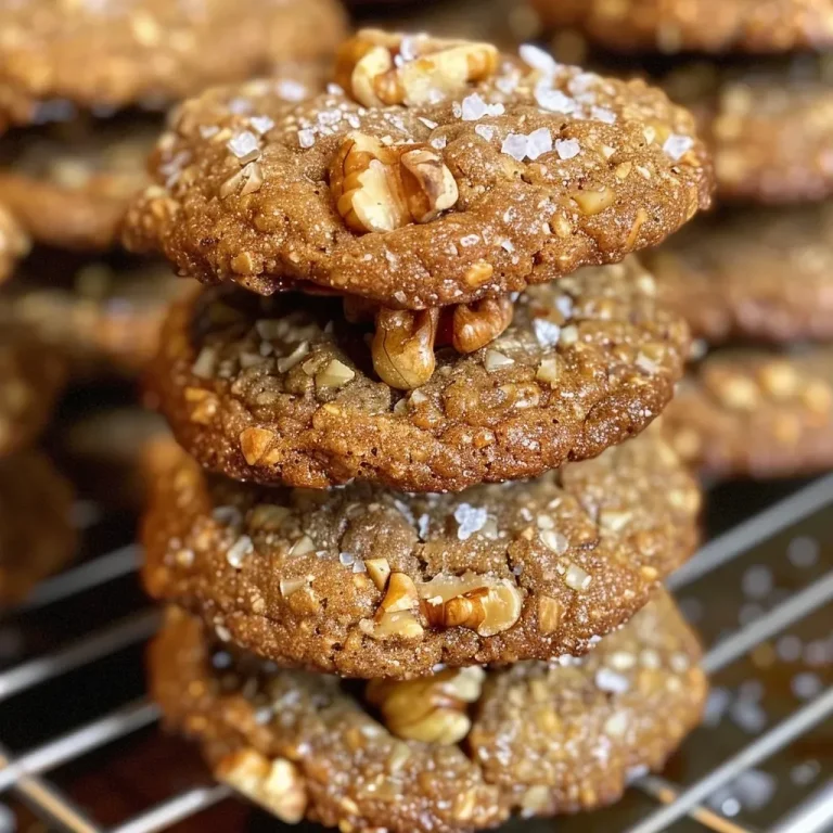 ['Close-up of a plate of Healthy Maple Walnut Cookies with a golden-brown hue.', 'Side view of homemade Healthy Maple Walnut Cookies with visible walnut pieces.', 'Healthy Maple Walnut Cookies arranged on a white background showcasing their texture.', 'Deliciously baked Healthy Maple Walnut Cookies with a glossy maple glaze.']