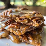 ['A close-up side view of golden-brown Keto Pecan Pralines with shiny caramel coating.', 'Delicious Keto Pecan Pralines arranged neatly, showcasing their texture and color.', 'A mouthwatering display of Keto Pecan Pralines with visible toasted pecans and glossy finish.', 'An inviting side view of Keto Pecan Pralines highlighting their rich caramel and nutty appearance.']